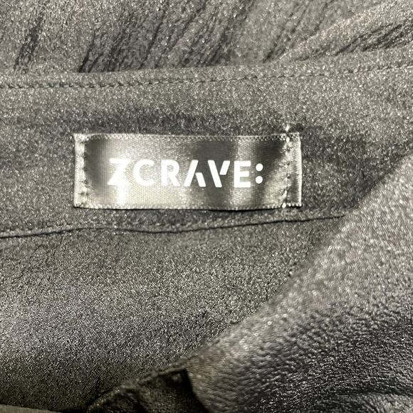 ZCRAVE Emma Dropped Waist Ruffled Organza Shirtdress Black Night Out Size Small - Picture 14 of 16